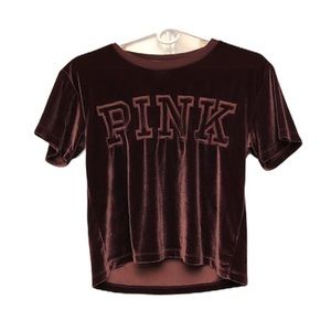 PINK Purple Velvet Crop Top size Small